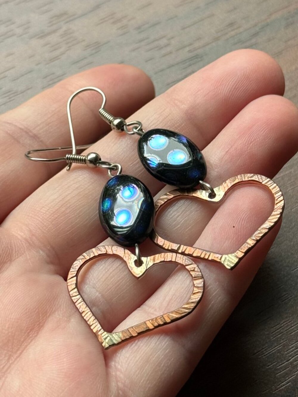 Artsy Glass and Metal Earrings